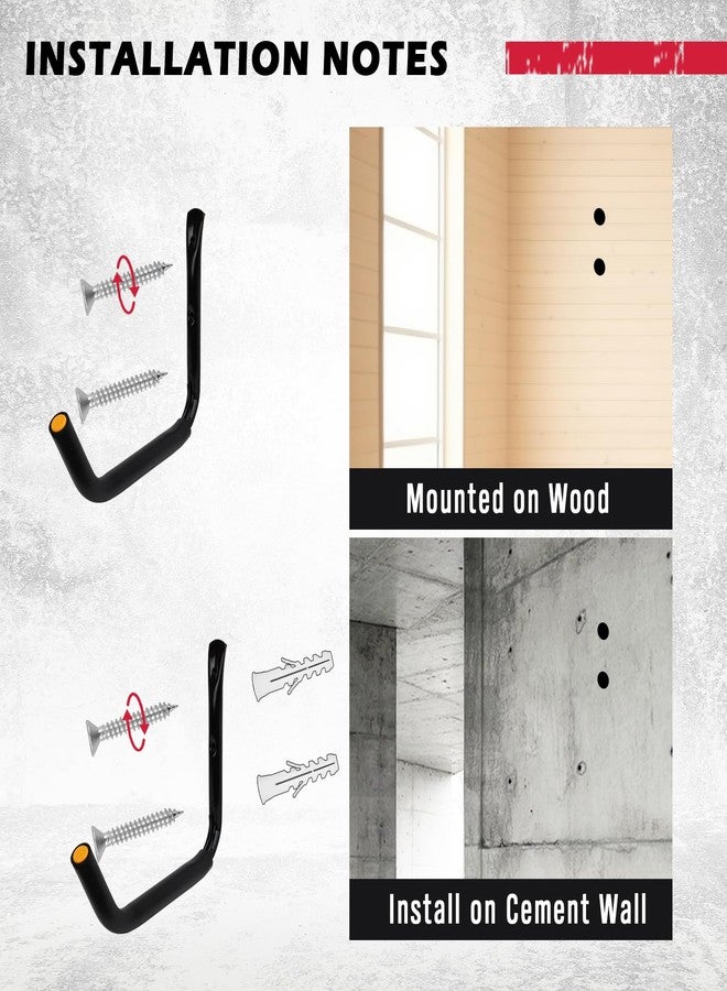 SEDY 4-Piece 15" 100 Lbs Heavy Duty Garage Storage Hooks, Kayak Storage Rack Garage Hooks Jumbo Arm Kayak Wall Mount for Hanging Surfboard Snowboard Paddle Board Ladders Bikes - Image 5