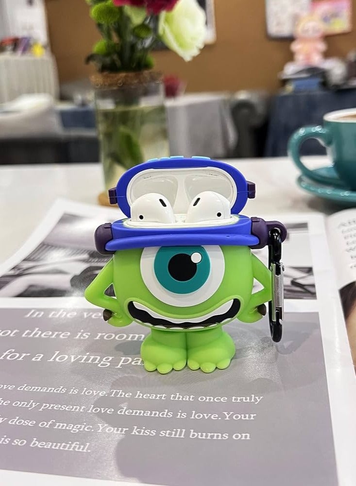 Compatible with AirPods 4 Case Soft Silicone Shockproof Cover for AirPods 4th Generation (2024), New 3D Cute Cartoon Creative Fun Case with Keychain Design  - Image 3