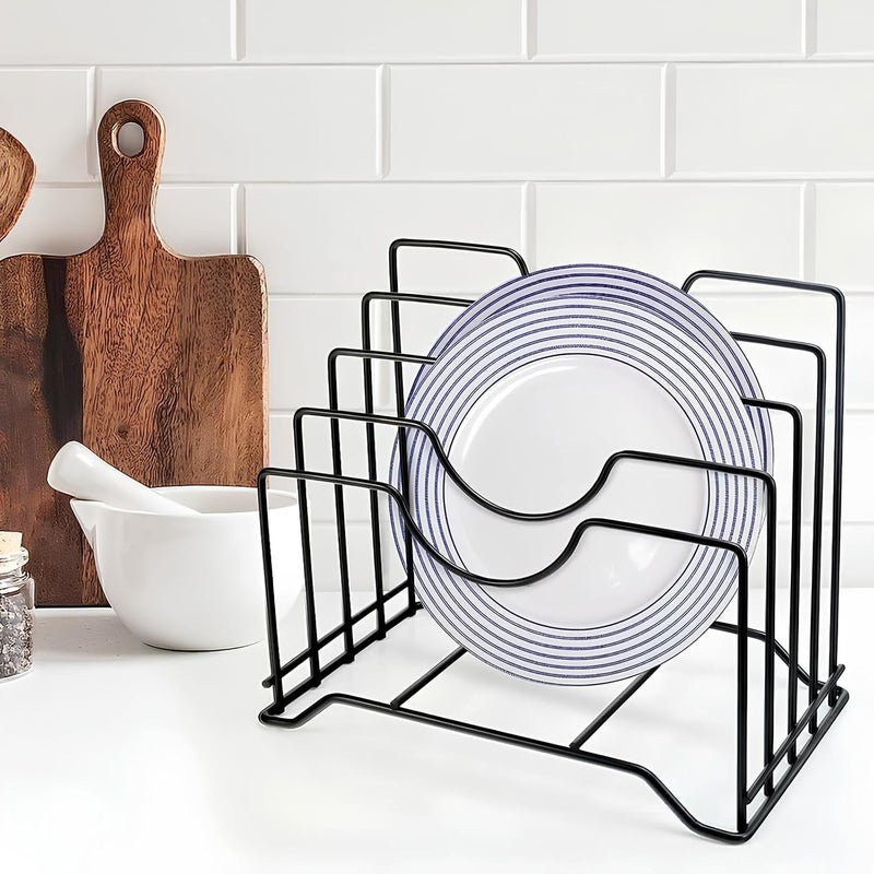 PRAMANTA Pot Pan Organizer Rack for Kitchen Heavy Duty Multipurpose Pot Lid Holders Pan Stand Tawa Rack Holder Stand Shelf Organizer 1Pcs - Image 1