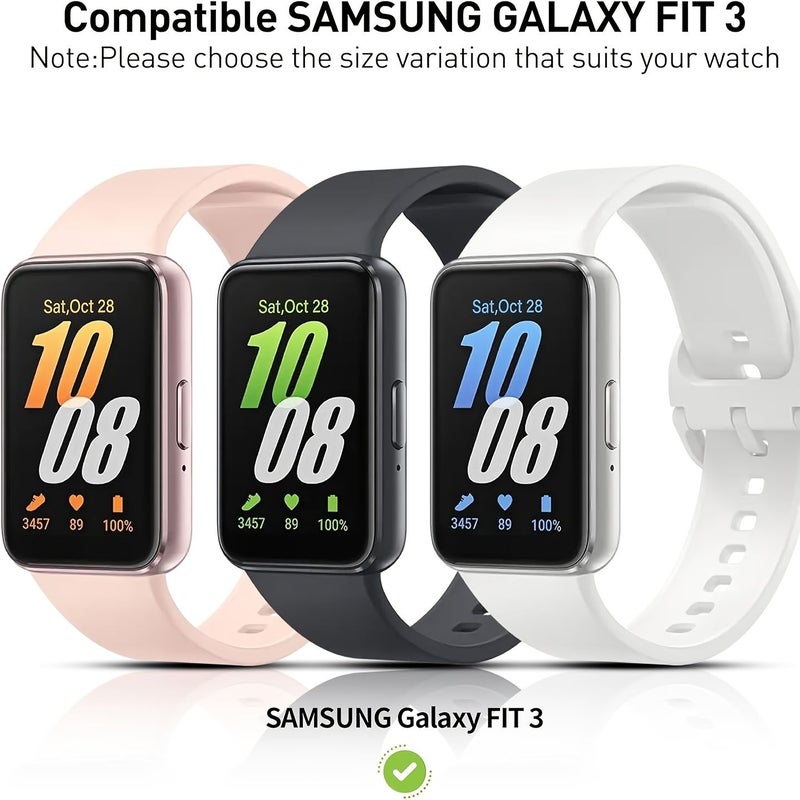 4 Pcs Transparent Compatible Samsung Fit 3 Watch Case Set With Hard PC Bezel And Tempered Glass - Image 2