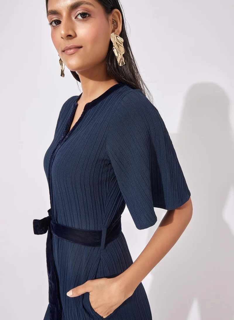 The Label Life Front Tie Flared Jumpsuit