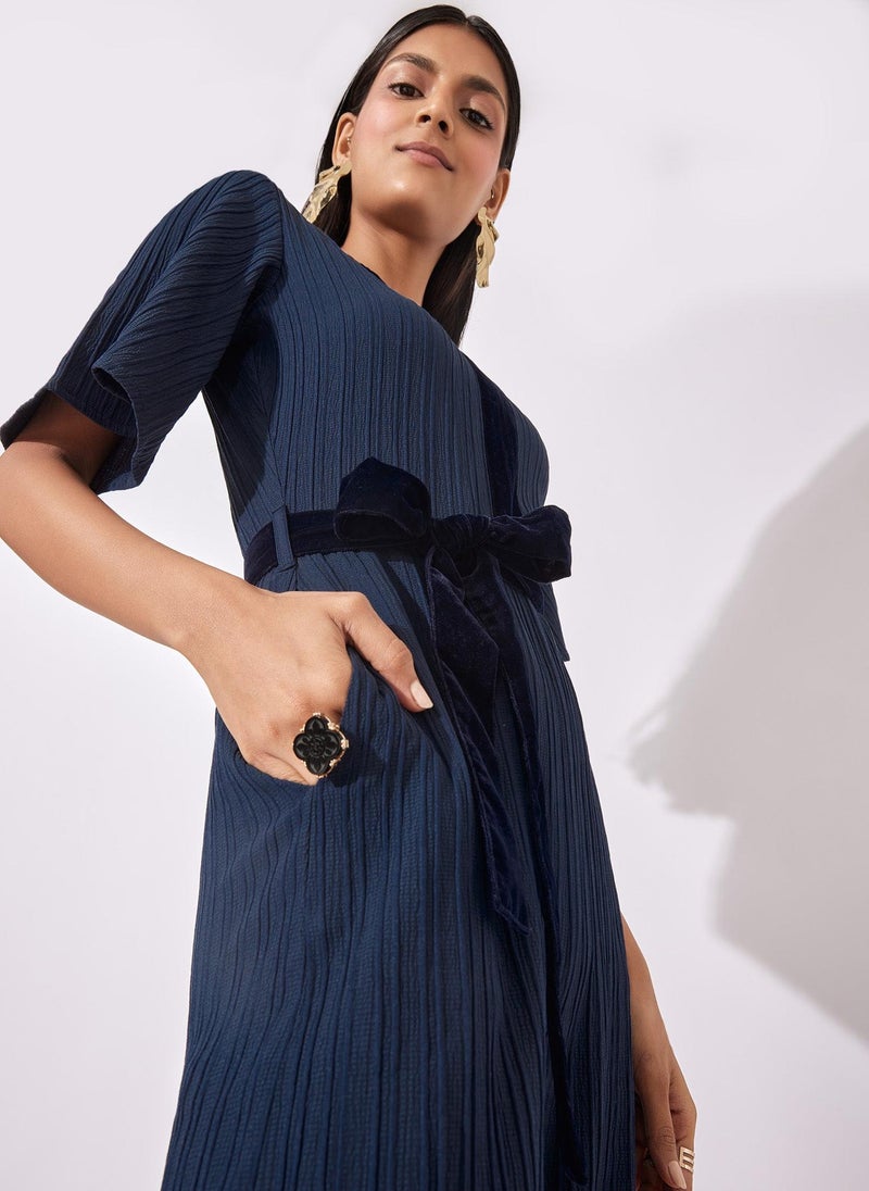 The Label Life Front Tie Flared Jumpsuit - Image 1