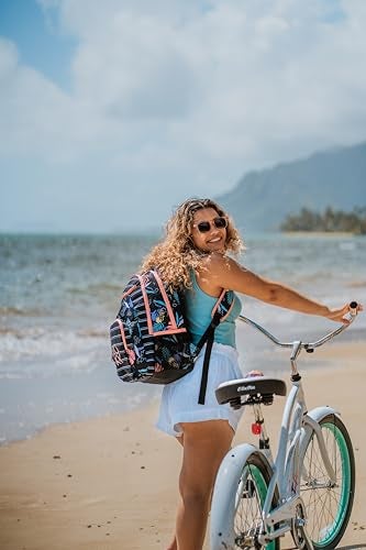 Roxy Womens Shadow Swell Backpack Travel Everyday Carry Work Gym 21L Recycled Polyester Anthracite The Moves Floral - Image 3