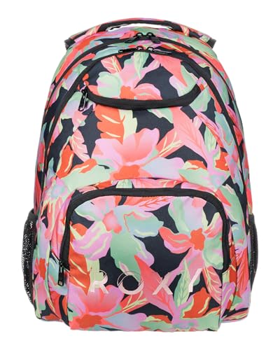 Roxy Womens Shadow Swell Backpack Travel Everyday Carry Work Gym 21L Recycled Polyester Anthracite The Moves Floral - Image 1