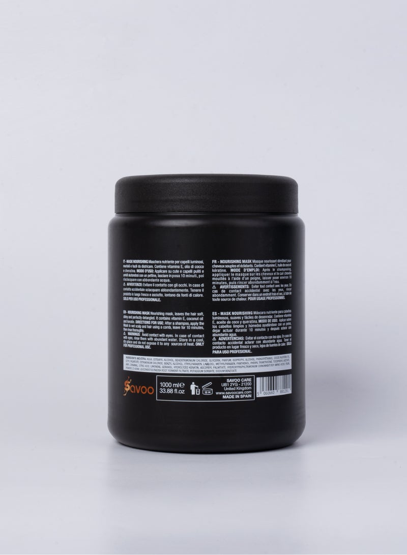 Savoo SAVOO Mask Nourishing w/ Protein -  Intensive Moisture & Repair Hair Mask with Keratin, Pearl Powder & Coconut Oil – Deep Conditioning Treatment for All Hair Types (1000ml)  - Image 2