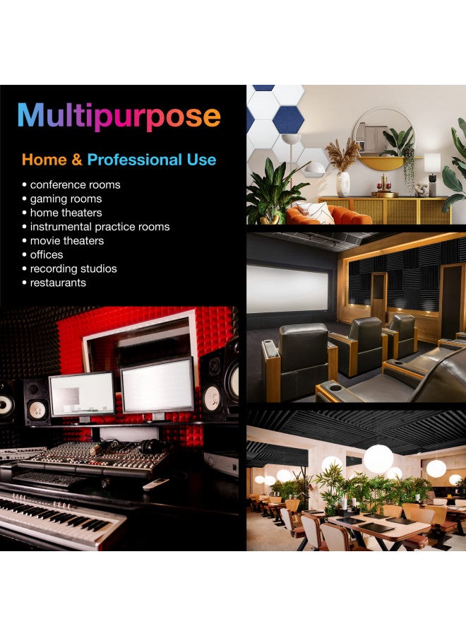 Fstop Labs Acoustic Foam Panels, 12 Pack Blue 2" X 12" X 12" Mushroom Studio Wedge Tiles, Sound Panels Sound Proof Foam Panels Sound Proofing Padding For Wall - Image 4