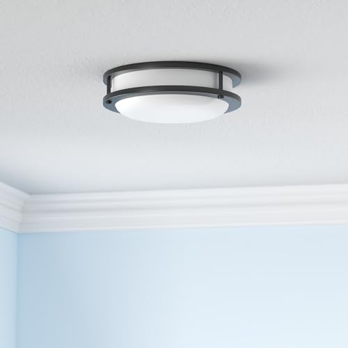 hykolity 13 inch Flush Mount LED Ceiling Light Fixture, 2700K/3000K/3500K/4000K/5000K Adjustable Ceiling Lights, Oil Rubbed Bronze Saturn Dimmable Lighting for Hallway Bathroom Kitchen or Stairwell, ETL Listed - Image 2