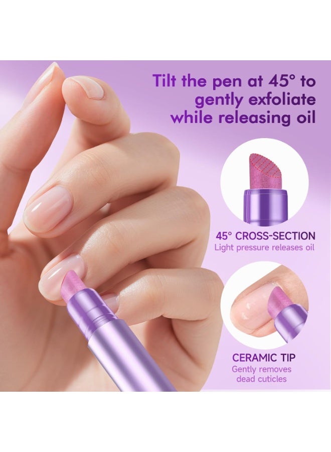 Azonee قلم زيت بشرة 3 في 1 بطرف سيراميك، علاج للأظافر المتشققة، الأظافر الجافة والتالفة، مزيل ودافع للبشرة، قلم للعناية بالأظافر - Image 5