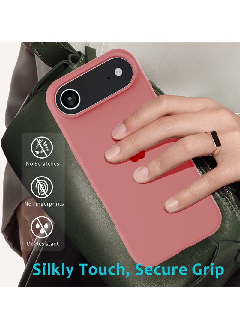 Wtech Apple iPhone Air 5G 2025 Luxury Premium Quality Liquid Silicone Case Cover (MCRPSN) - Dark Pink - Image 2