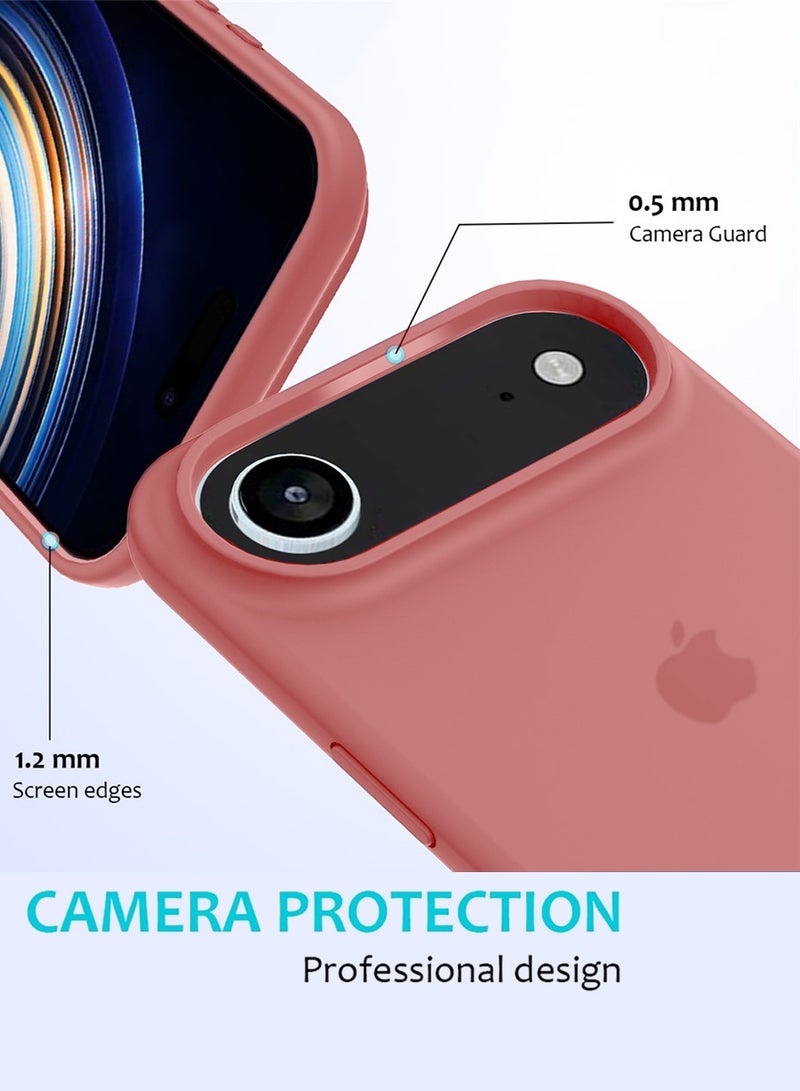 Wtech Apple iPhone Air 5G 2025 Luxury Premium Quality Liquid Silicone Case Cover (MCRPSN) - Dark Pink - Image 3