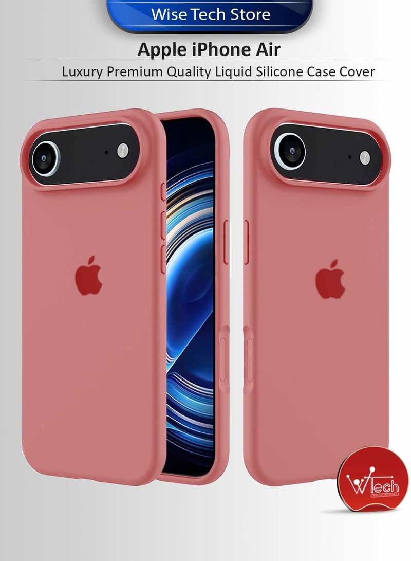 Wtech Apple iPhone Air 5G 2025 Luxury Premium Quality Liquid Silicone Case Cover (MCRPSN) - Dark Pink - Image 1