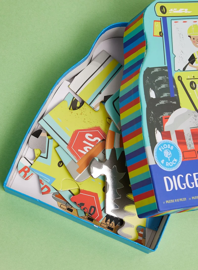 Floss & Rock Digger 12Pc Shaped Jigsaw With Shaped Box