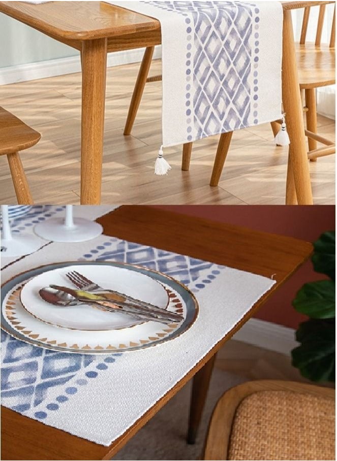 MIXDE Woven Table Runner Rustic Table Runners Modern Farmhouse Style Vintage Rustic Table Runner with Tassels for Dresser Bridal Shower Home Dining Table Decor  - Image 3