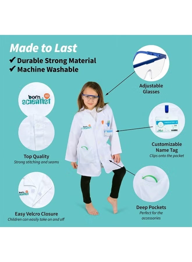 Born Toys Science Kits for Kids w/Kids Lab Coat for Ages 5-8, Includes Science Experiments for Kids, Science Toys, Kids Science Goggles, Kids Science Kits, Dress Up & Pretend Play or Kids Costume - Image 2