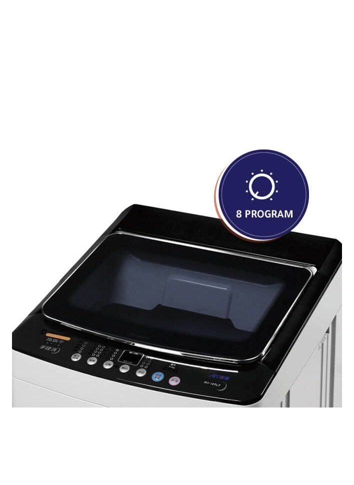 Arrow - 9KG Top Loading Fully Automatic Washing Machine, Light Grey, 8 Programs, LED Display, Fuzzy Control, Child Lock, Tempered Glass Lid, Aluminum Motor | Model No: RO-10TLT - Image 1