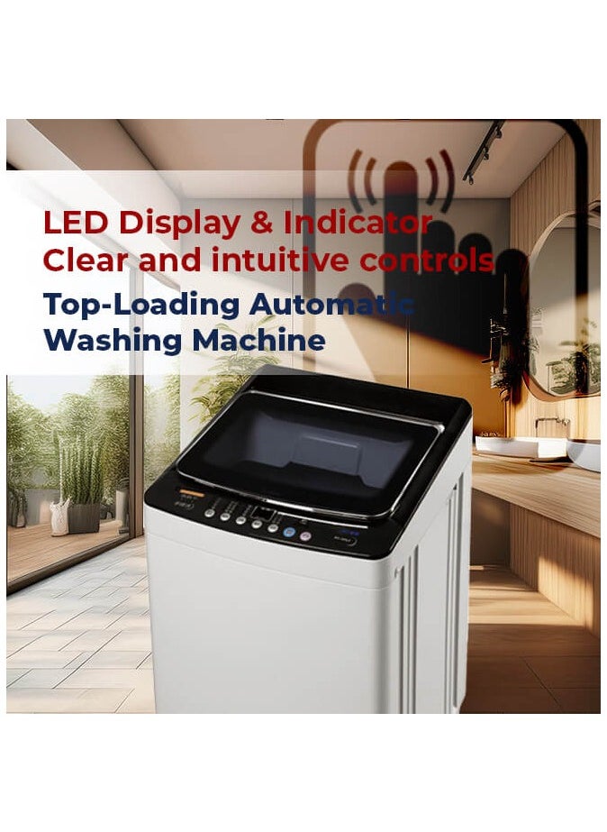 Arrow - 9KG Top Loading Fully Automatic Washing Machine, Light Grey, 8 Programs, LED Display, Fuzzy Control, Child Lock, Tempered Glass Lid, Aluminum Motor | Model No: RO-10TLT - Image 1
