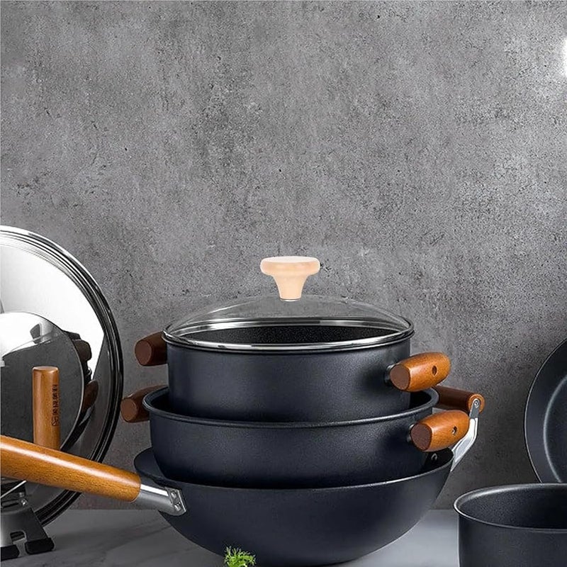 مقبض غطاء القدر العالمي للاستبدال 12 قطعة مقبض خشبي مقاوم للحرارة ملحق أدوات المطبخ - Image 5