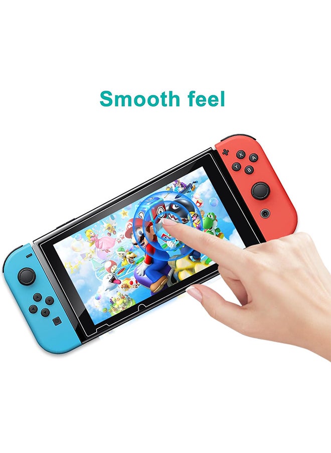 2 Pack Screen Protector Compatible with Nintendo Switch 9H Hardness Tempered Glass Protective Film Scratch Resistant Anti-Fingerprint Crystal Clear for Nintendo Switch