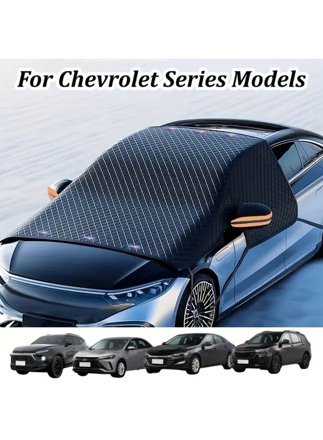 Thickened Magnetic Car Snow Shield 1pc Orange Reflective Winter Frost Protection - Image 1