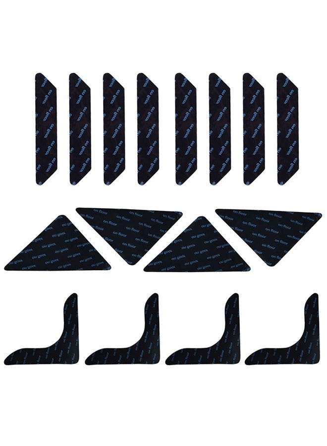 16 Pcs Rug Gripper Carpet Fixed Stickers Non-slip Waterproof Strip-Mat for Hardwod Floors and Tiles, Dual Sided Adhesive Rug Sticker to Keep Your Rugs in Place. Style C - Image 1