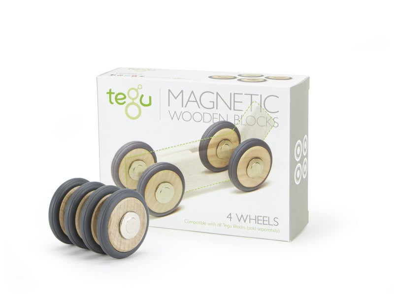 Tegu Magnetic Wooden Blocks, Wheels Accessory, 4-Pack (TEGM12059) - Image 1