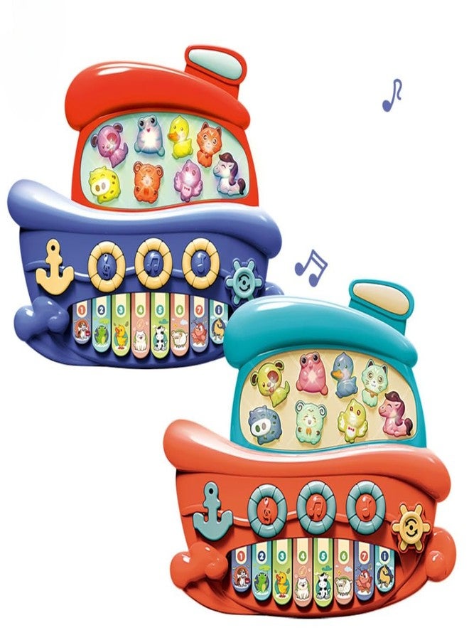 Space Enterprises Pirate Boat Musical Piano Toy | 5 Sound Modes with Animal & Piano Keys | Electronic Organ Toy for Kids with Light & Sound | Educational Learning for Toddlers Boys & Girls (Mbpt001) - Image 2