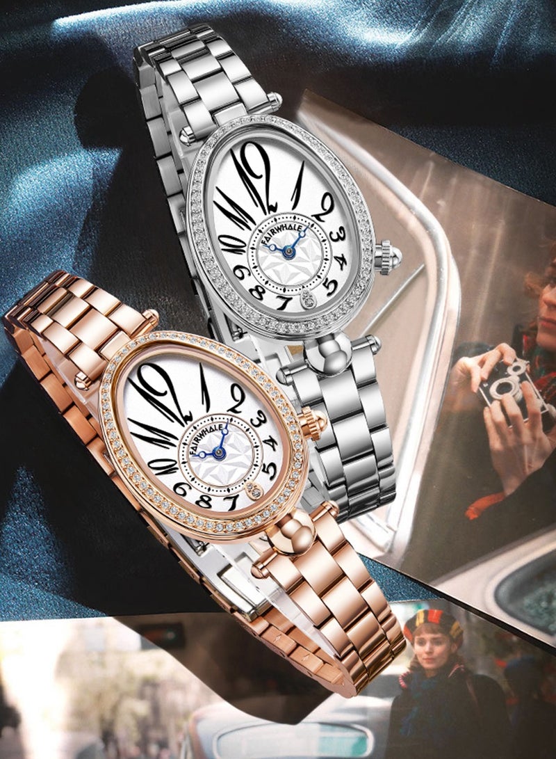 مارك وارفيلد الرجل الجديد ساعة يد نسائية مقاومة للماء من الستانلس ستيل - 24 ملم - فضي وأبيض - Image 2