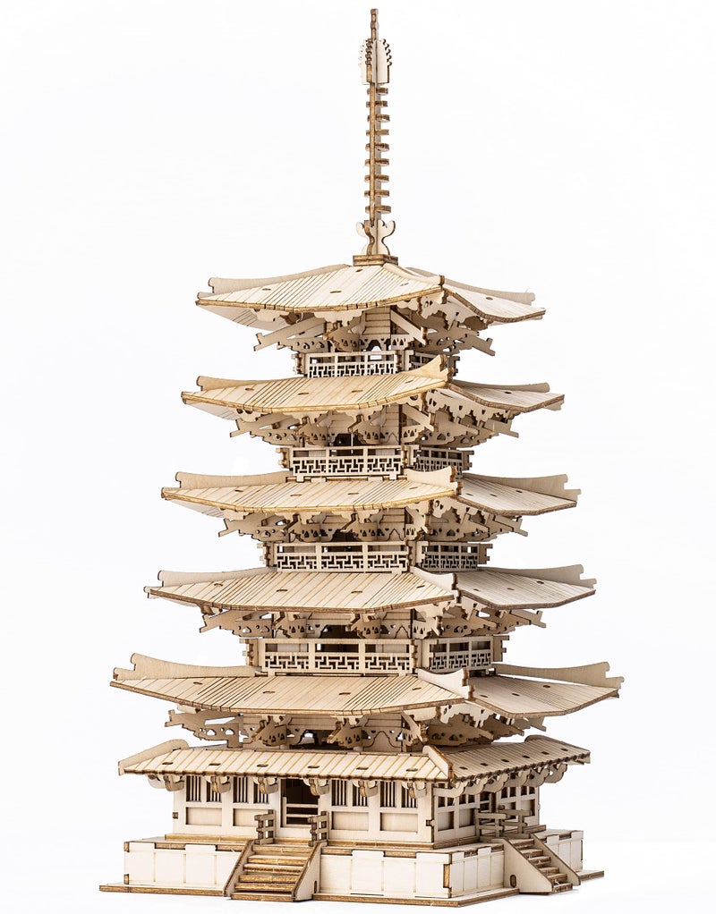 Rolife Wood Model Kits for Adults to Build 3D Puzzles DIY Fivestoried Pagoda Birthday Unique Gifts for Friends or Family - Image 2