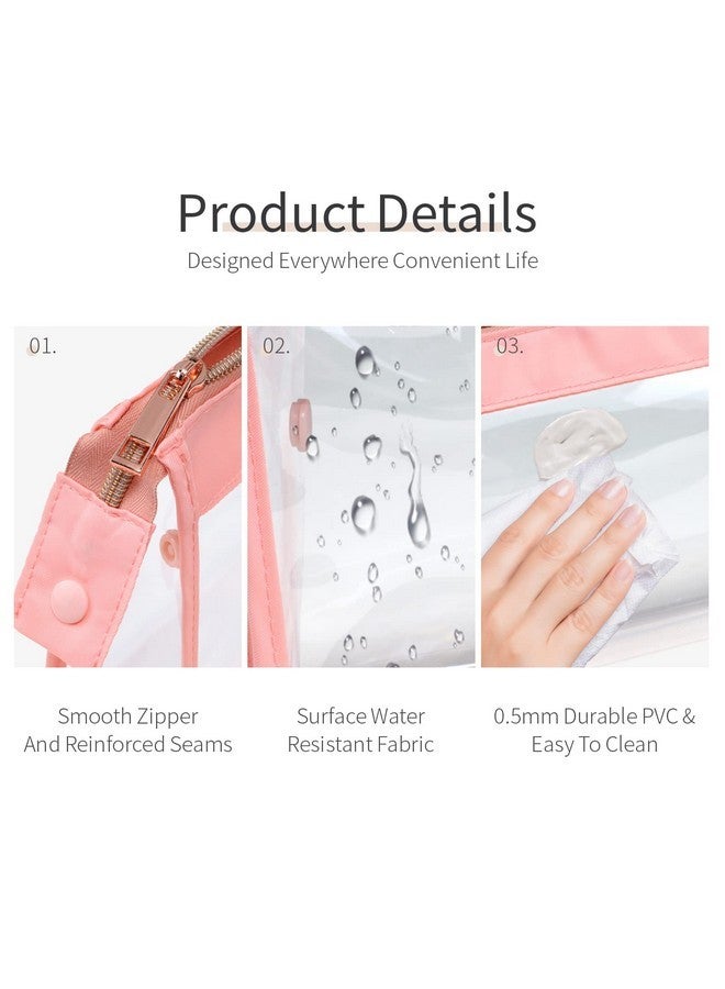 Packism Clear Makeup Bags, Perfect Size Tsa Approved Toiletry Bag For Travel Size Bottles, Sturdy Clear Pouches With Zipper For Home Storage Organizing, Vacation, Travel Essentials (4 Pack) - Image 4