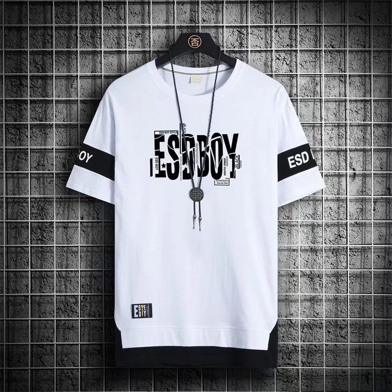 Men'S Short-Sleeve 2023 New Summer Ice Silk Half-Sleeve Men'S T-Shirt Trendy Versatile Student Top - Image 1