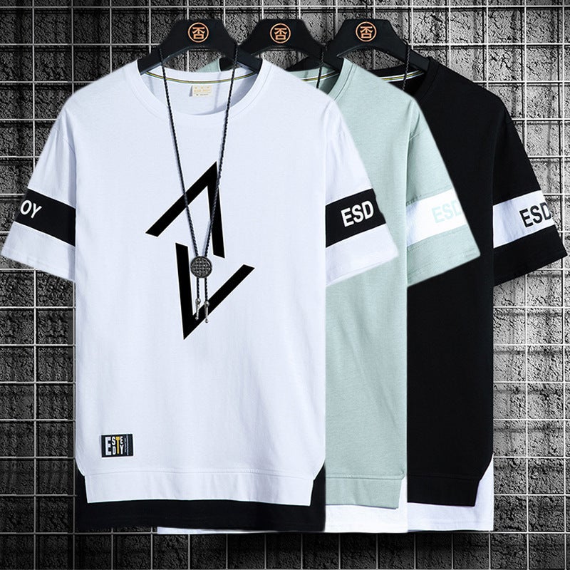 Men'S Short-Sleeve 2023 New Summer Ice Silk Half-Sleeve Men'S T-Shirt Trendy Versatile Student Top - Image 3