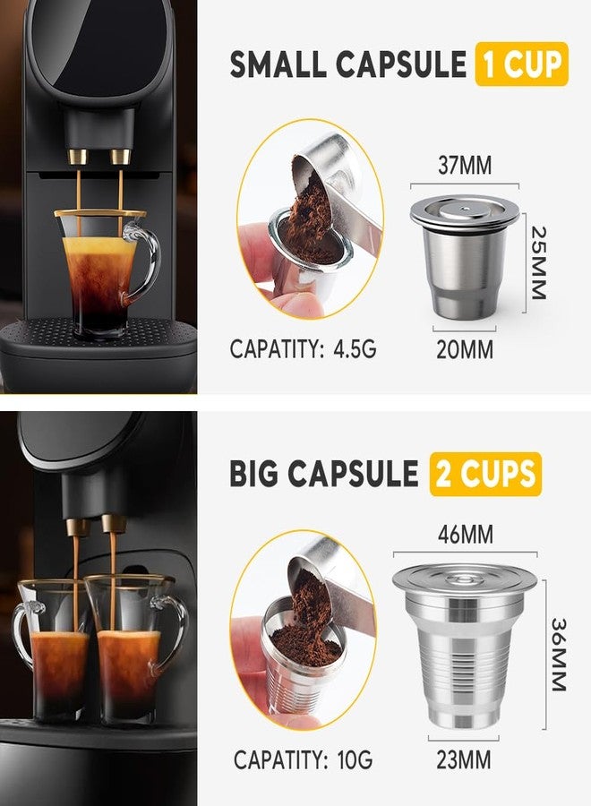 RECAFIMIL 4 in 1 Reusable Stainless Steel Coffee Capsules Compatible with L'OR Barista LM8012/60 - Refillable Metal Espresso Pods for L'or and Nespresso Machines,Coffee Press and 304 Spoon Gifted - Image 5