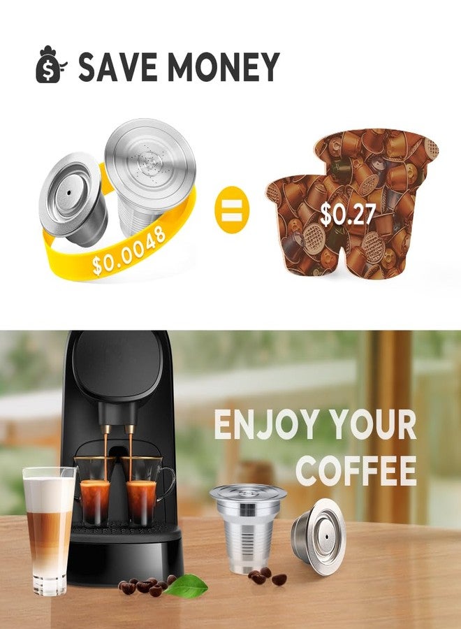 RECAFIMIL 4 in 1 Reusable Stainless Steel Coffee Capsules Compatible with L'OR Barista LM8012/60 - Refillable Metal Espresso Pods for L'or and Nespresso Machines,Coffee Press and 304 Spoon Gifted - Image 3