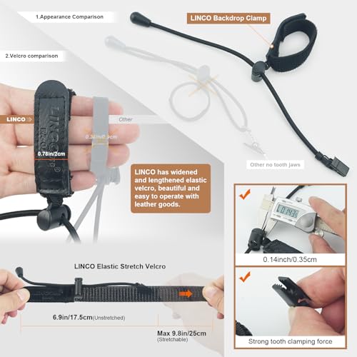 LINCO Lincostore Backdrop Clamp Adjustable Heavy Duty Black Clamps 12-Pack for Photo Studio Backdrop Muslin, Camera Flash Brackets, Photo Backdrop Background Support Equipment 4216-1-12 - Image 2