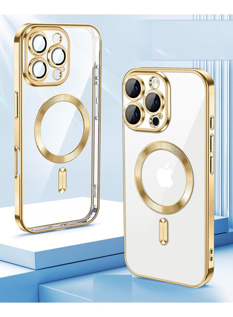 Magnetic Clear Case for iPhone 16 Pro Max with Camera Lens Protector | MagSafe Compatible Slim TPU Cover with Plating Edge – Soft & Protective Design - Image 2