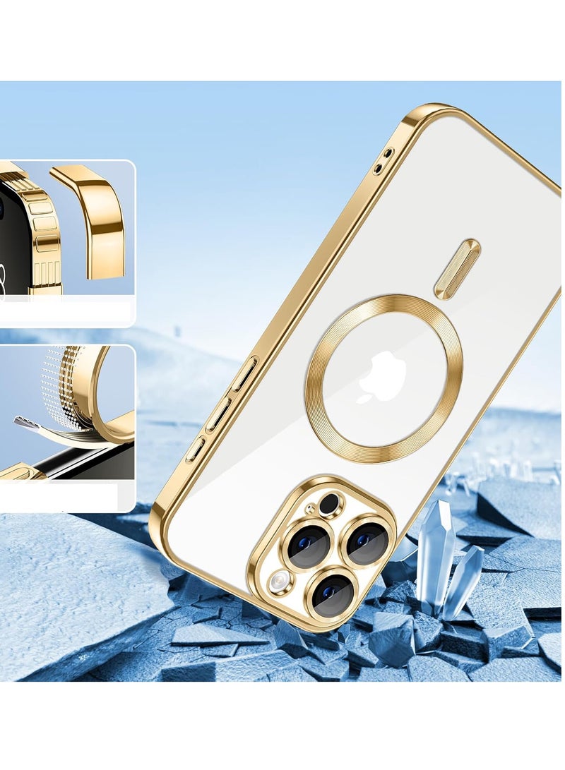Magnetic Clear Case for iPhone 16 Pro Max with Camera Lens Protector | MagSafe Compatible Slim TPU Cover with Plating Edge – Soft & Protective Design - Image 3