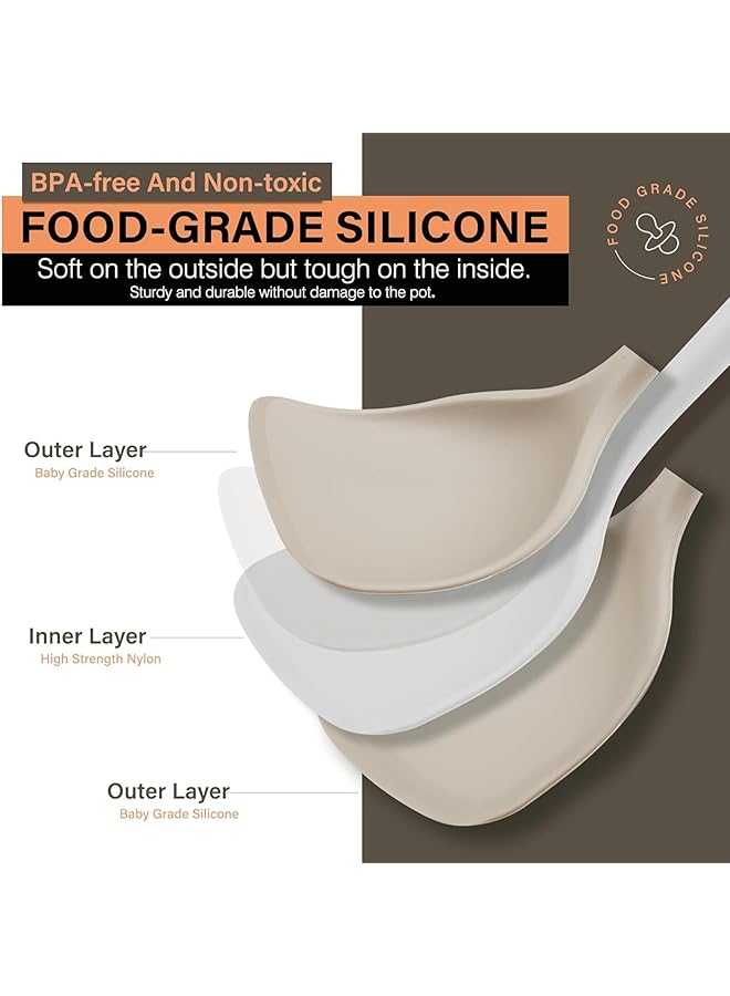 يو-هومي مجموعة أدوات طبخ من السيليكون مكونة من 7 قطع مع حامل للمطبخ، مجموعة أدوات مطبخ مقاومة بمقبض خشبي لأواني الطبخ غير اللاصقة، مجموعة أدوات طبخ، أدوات مطبخ خالية من مادة BPA - Image 4