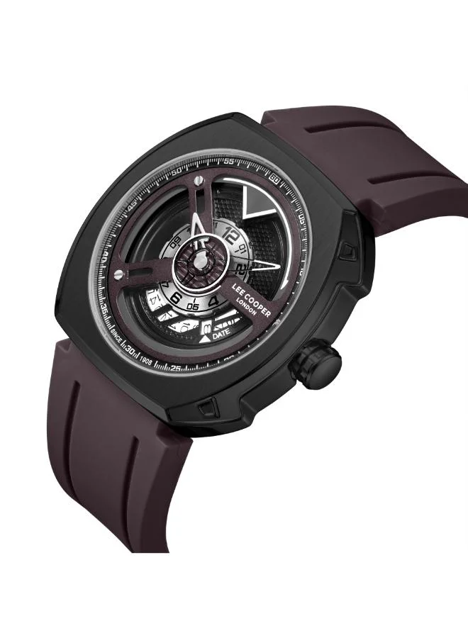 لي كوبر ساعة يد رجالية تناظرية بسوار سيليكون . -  مم