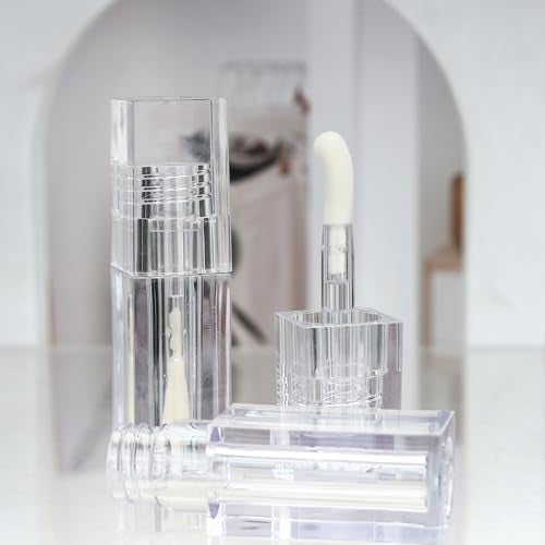 COSIDEA 24pcs PETG 5ml Empty square Transparent lipgloss tubes bulk wholesale with big wand lipgloss containers large doe foot tube for coconut oil bottle - Image 5