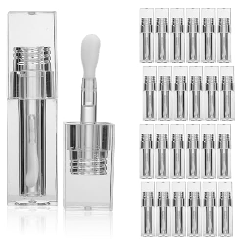 COSIDEA 24pcs PETG 5ml Empty square Transparent lipgloss tubes bulk wholesale with big wand lipgloss containers large doe foot tube for coconut oil bottle - Image 1