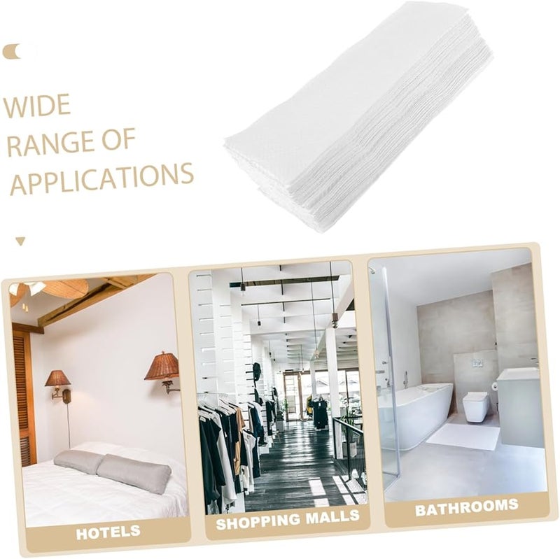 مناديل ورقية بيضاء قابلة للتخلص 200 قطعة مناشف يد ناعمة ماصة للضيوف حفلات الزفاف والحفلات - Image 4
