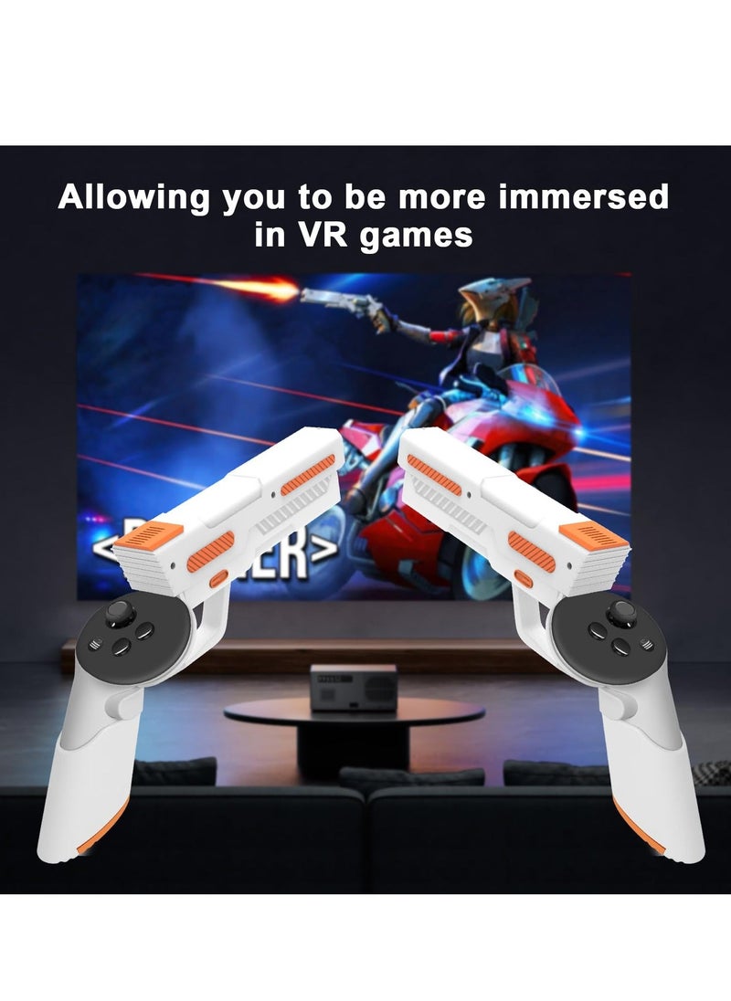 Generic - VR G-un Stock Cover for Meta Quest 3 Controllers Comfortable Silicone Anti Slip Handle Shell Case Protector Weighted Hard Grips Enhanced FPS Games Reality Holding Feels for Oculus Quest3 Controllers - Image 1