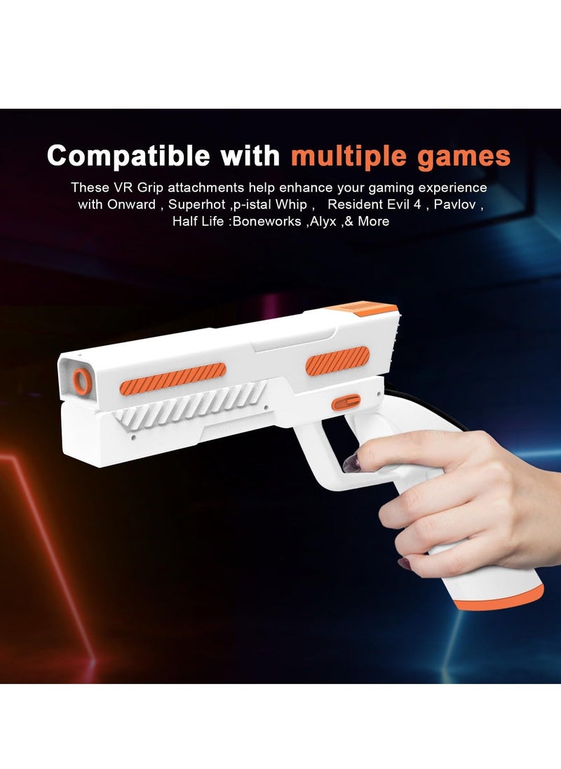 Generic - VR G-un Stock Cover for Meta Quest 3 Controllers Comfortable Silicone Anti Slip Handle Shell Case Protector Weighted Hard Grips Enhanced FPS Games Reality Holding Feels for Oculus Quest3 Controllers - Image 1