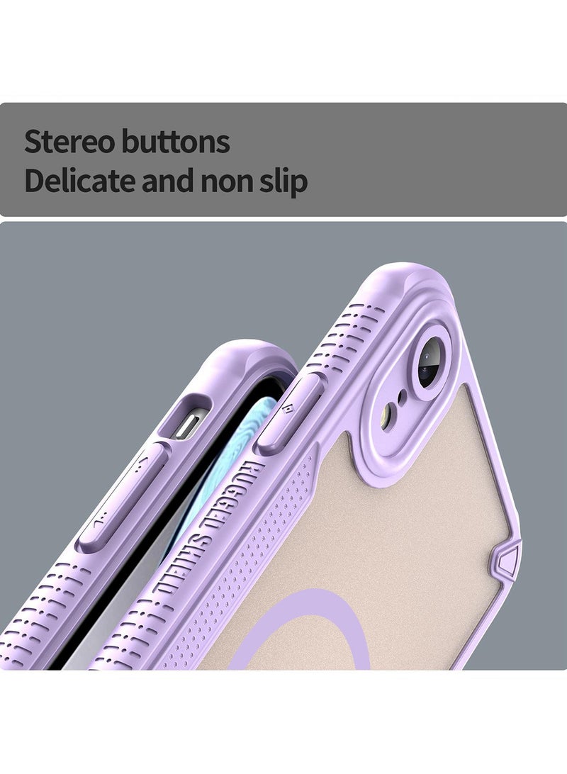 Cover For iPhone XR Armor Glaze MagSafe Magnetic Phone Case Raised edges around the screen and camera lens help prevent scratches - Purple - Image 5