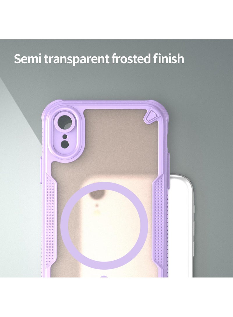 Cover For iPhone XR Armor Glaze MagSafe Magnetic Phone Case Raised edges around the screen and camera lens help prevent scratches - Purple - Image 2