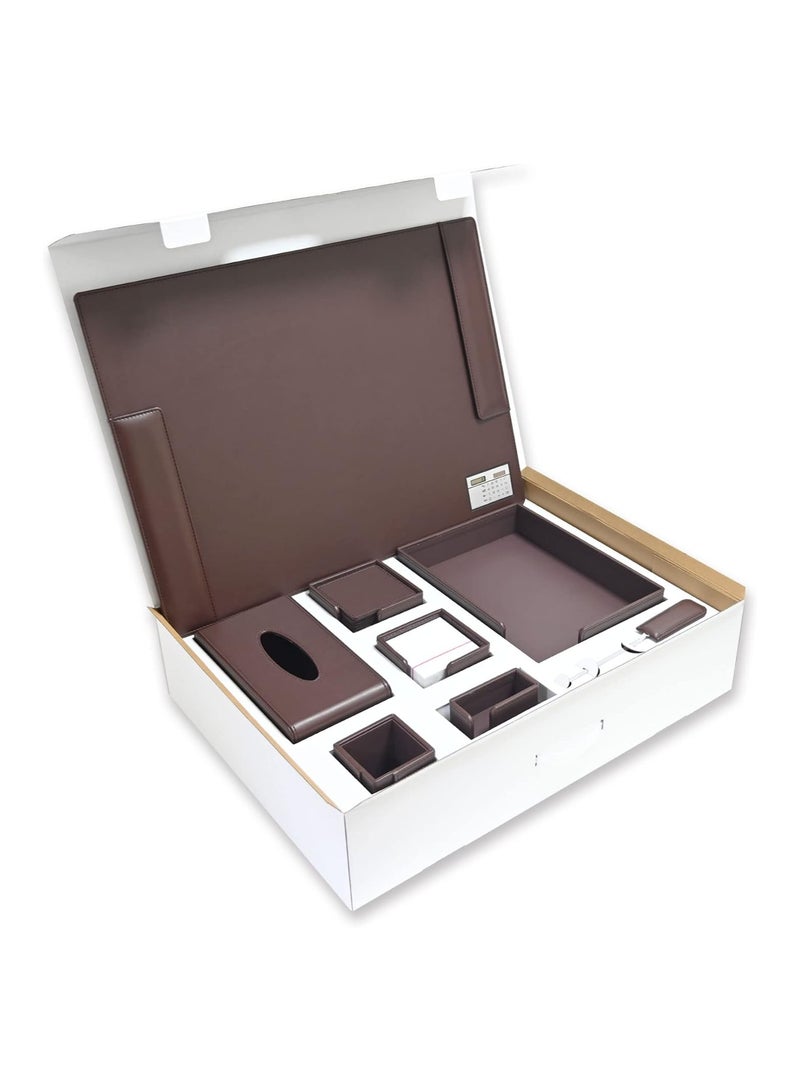 FIS طقم مكتب تنفيذي من اف اي اس، بولي يوريثان إيطالي، 8 مجموعات، بني داكن - FSDSEX201DBR - Image 3