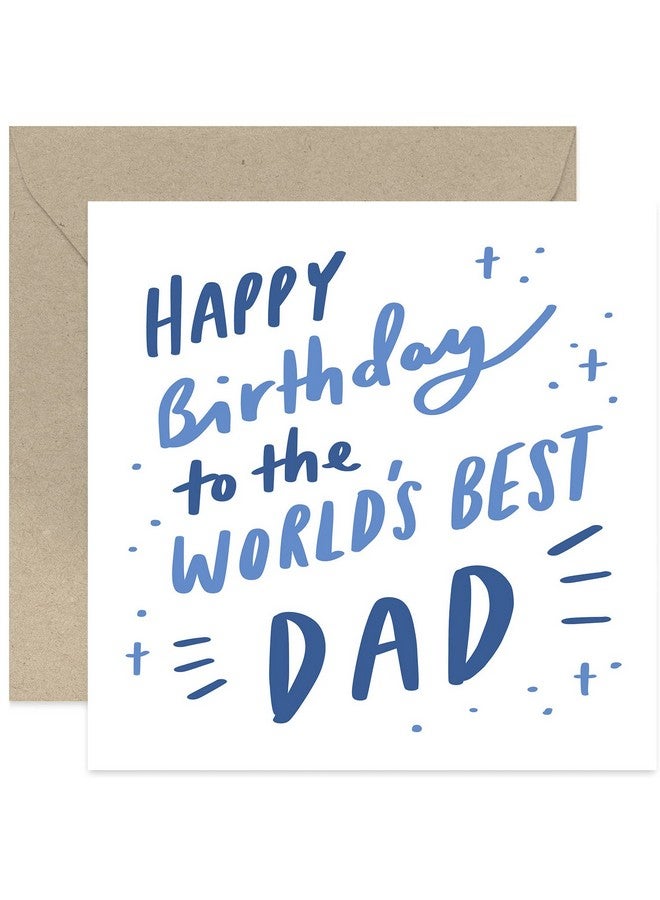 OLD ENGLISH COMPANY Old English Co. Happy Birthday World'S Best Dad Card - Special Birthday Wishes Greeting Card | From Son, Daughter, Children To Parent Birthday Card | Blank Inside & Envelope Included (Dad)  - Image 1