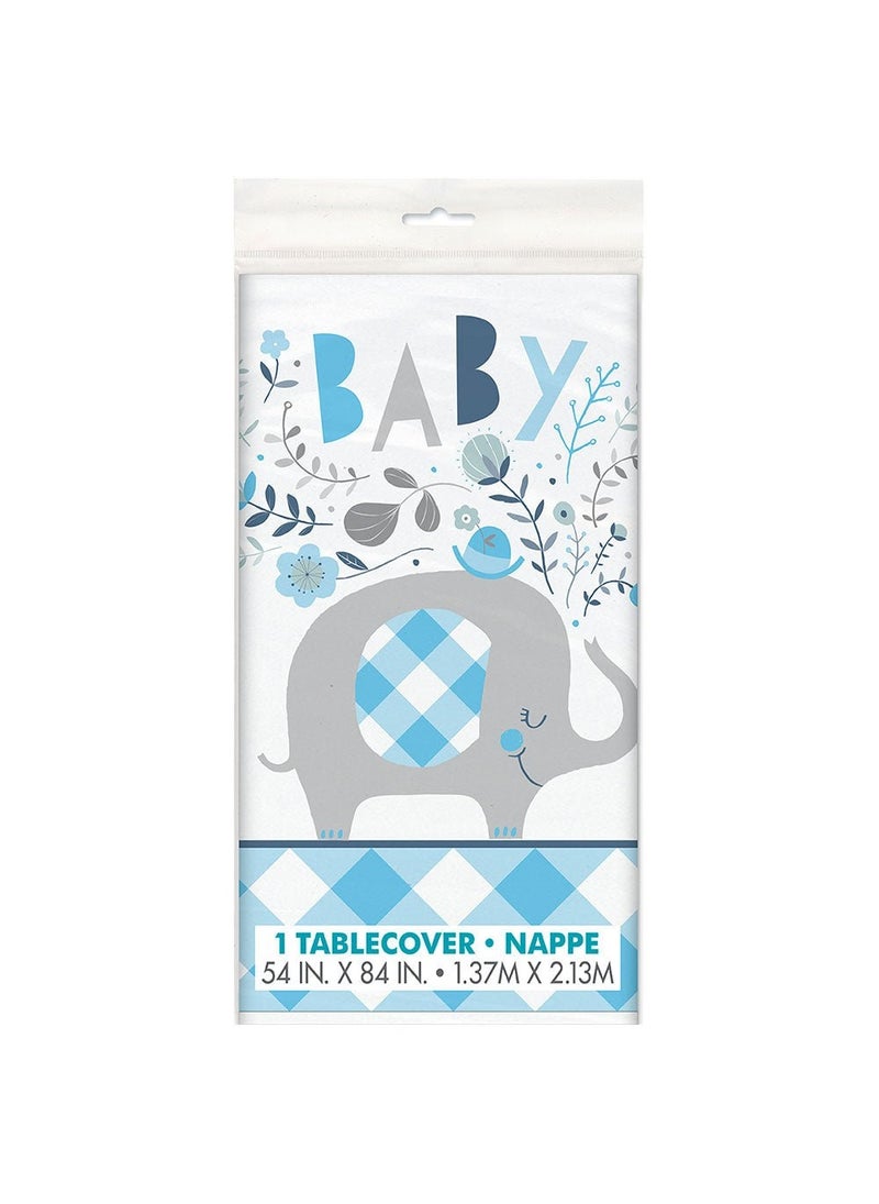 Unique Baby Shower Elephant Tablecloth Blue 137x213cm - Image 4