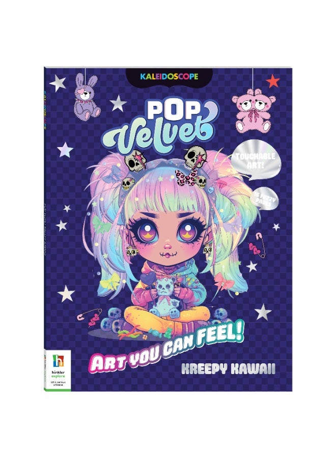 Hinkler Kaleidoscope Pop Velvet Colouring Kreepy Kawaii | 32 Pages | Educational Fun Activity Book | Age 16+ - Image 1
