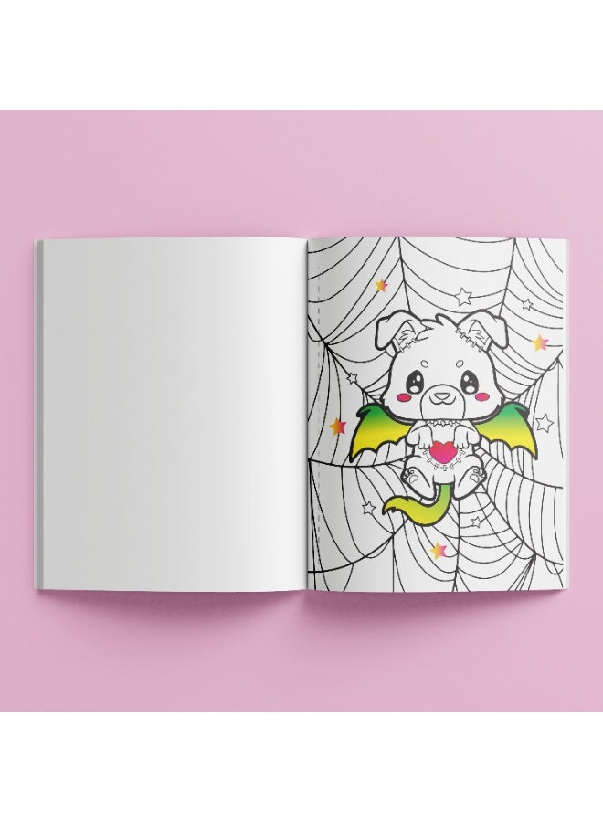 Hinkler Kaleidoscope Pop Velvet Colouring Kreepy Kawaii | 32 Pages | Educational Fun Activity Book | Age 16+ - Image 2